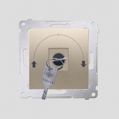 Jalousie-Schlüsselschalter 1polig „0-I-II” Gold Kontakt Simon 54 Premium DPZK.01/44