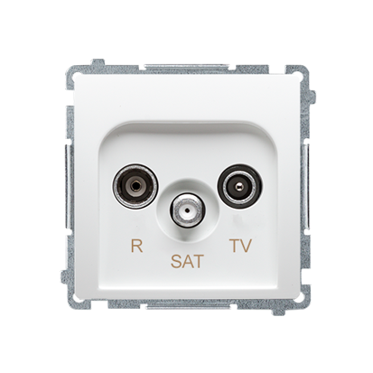 R- TV- SAT Durchgangsdose Anschlussdämpfung 10dB weiß Kontakt Simon SAT10/P.01/11