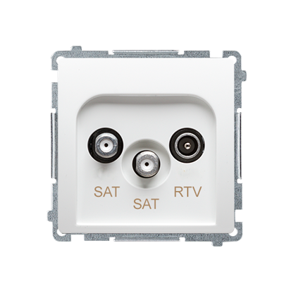 SAT-SAT-RTV Doppel- Endantennendose Anschlussdämpfung 1dB weiß Kontakt Simon BMZAR+SAT3.1-P2.01/11
